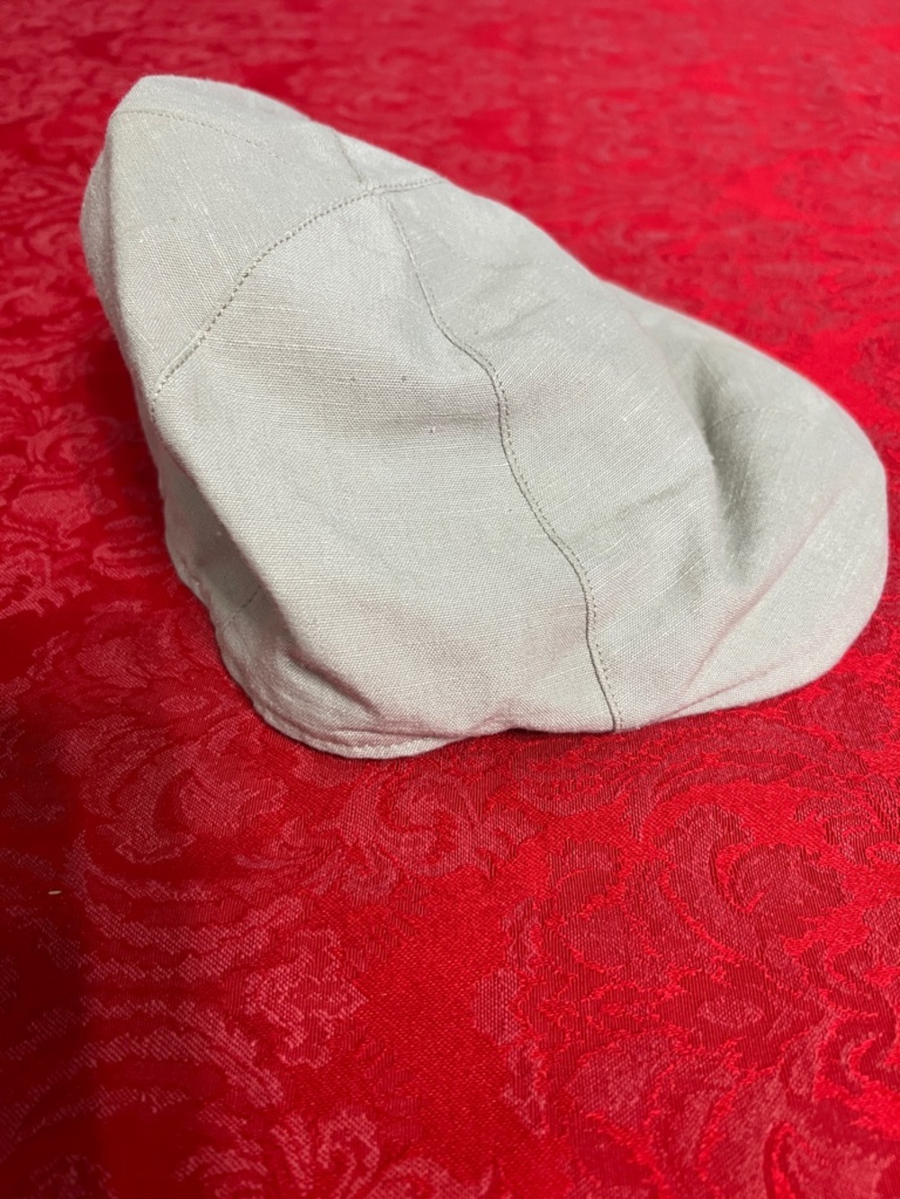 Seifter Associates Linen Newsboy Cap 59cm Made in Italy Beige JJ Hat Center